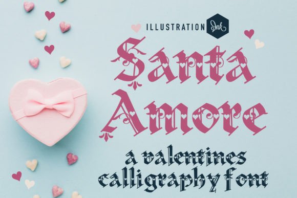 Santa Amore: A Gothic Calligraphy Font That Adds Heart and Elegance to Your Creations