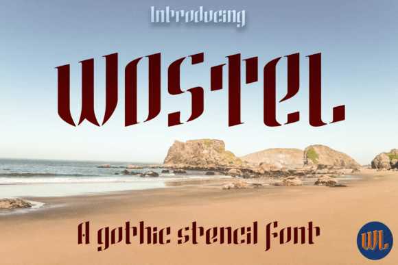 Wostel: A Bold Stencil Font with Gothic Elegance for Strategic Design